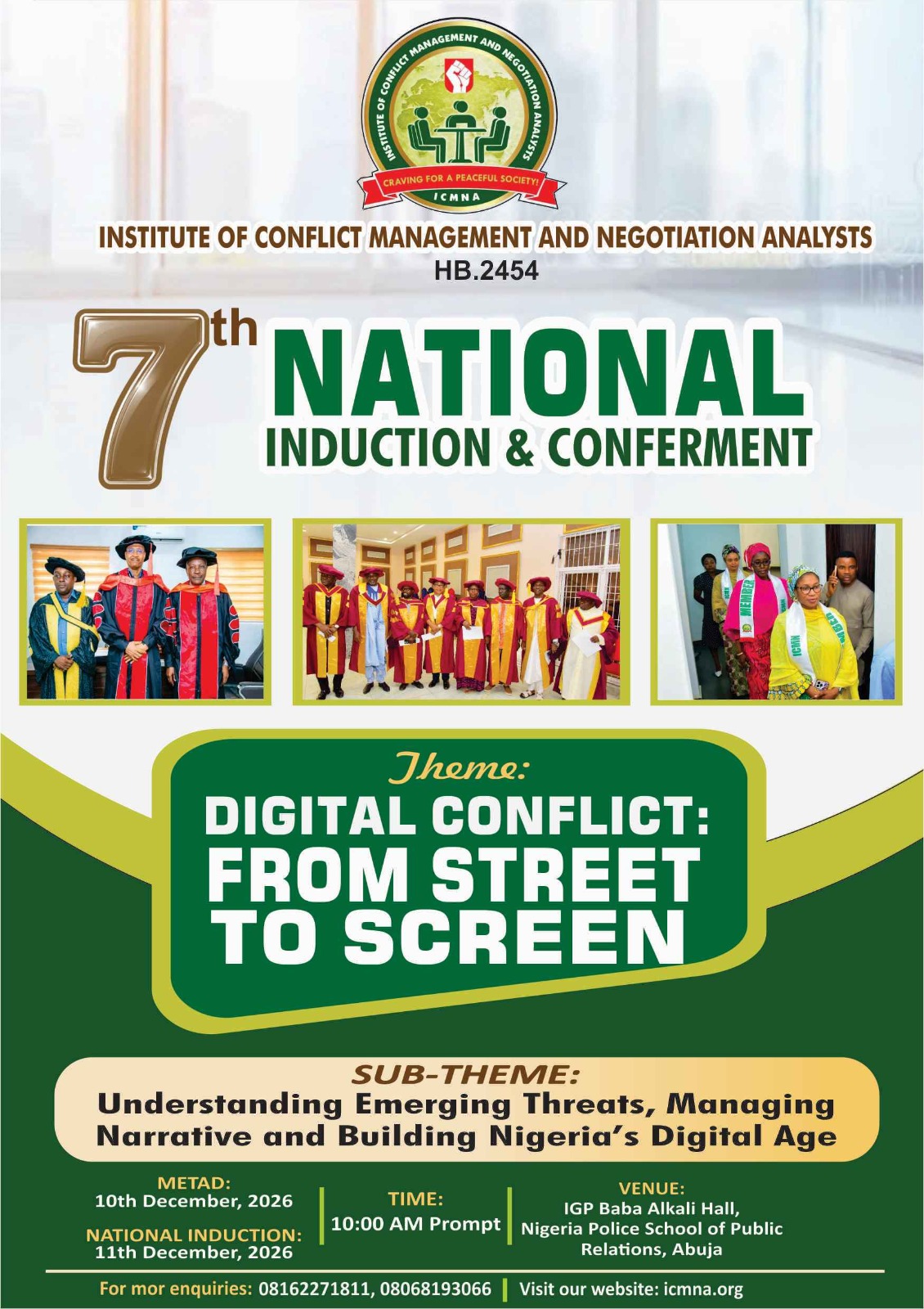 ICMNA 7th National Induction & Conferment Flyer